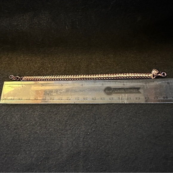 Stella & Dot vintage copper cup chain bracelet with pink rhinestones - Picture 3 of 10